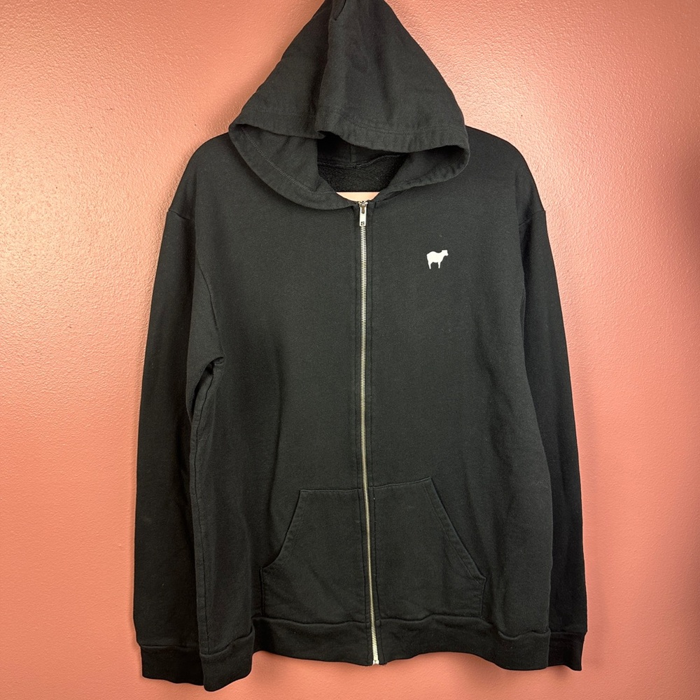 Goldsheep Black Stay Golden Zip Up Hoodie with kangaroo pocket size 2X Spray Can - Picture 2 of 7